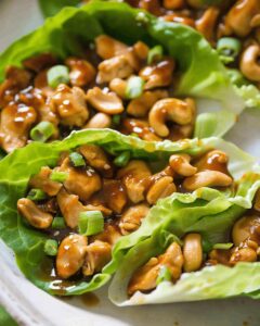 Crispy Cashew Chicken Lettuce Wraps Recipe
