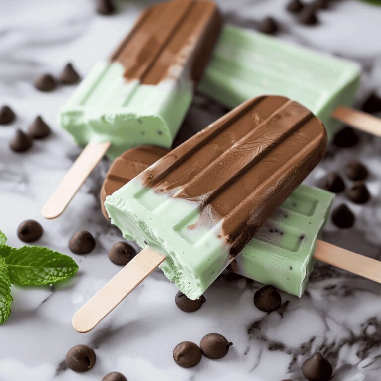 Silky Mint Chocolate Chip Greek Yogurt Popsicles Recipe