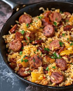 Hearty Sausage and Rice Skillet Recipe