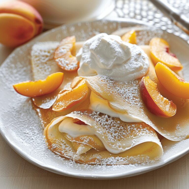 Luscious Peaches & Cream Crepes Recipe