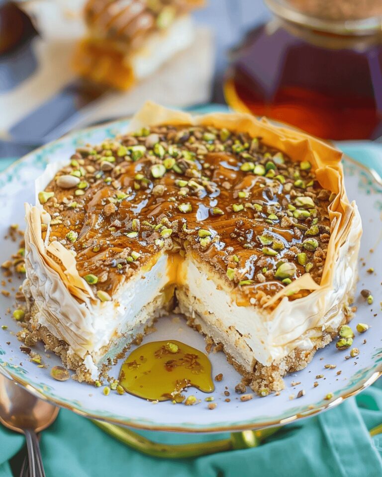 Luxurious Pistachio Honey Baklava Cheesecake Recipe