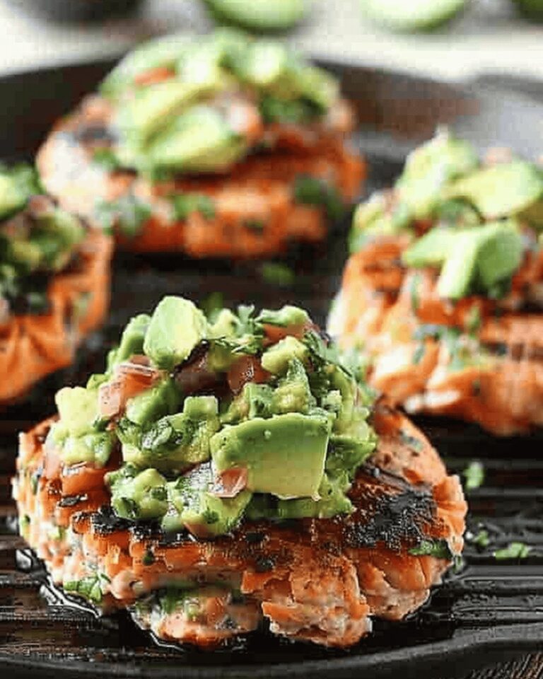 Tropical Salmon Burgers with Avocado Salsa Recipe