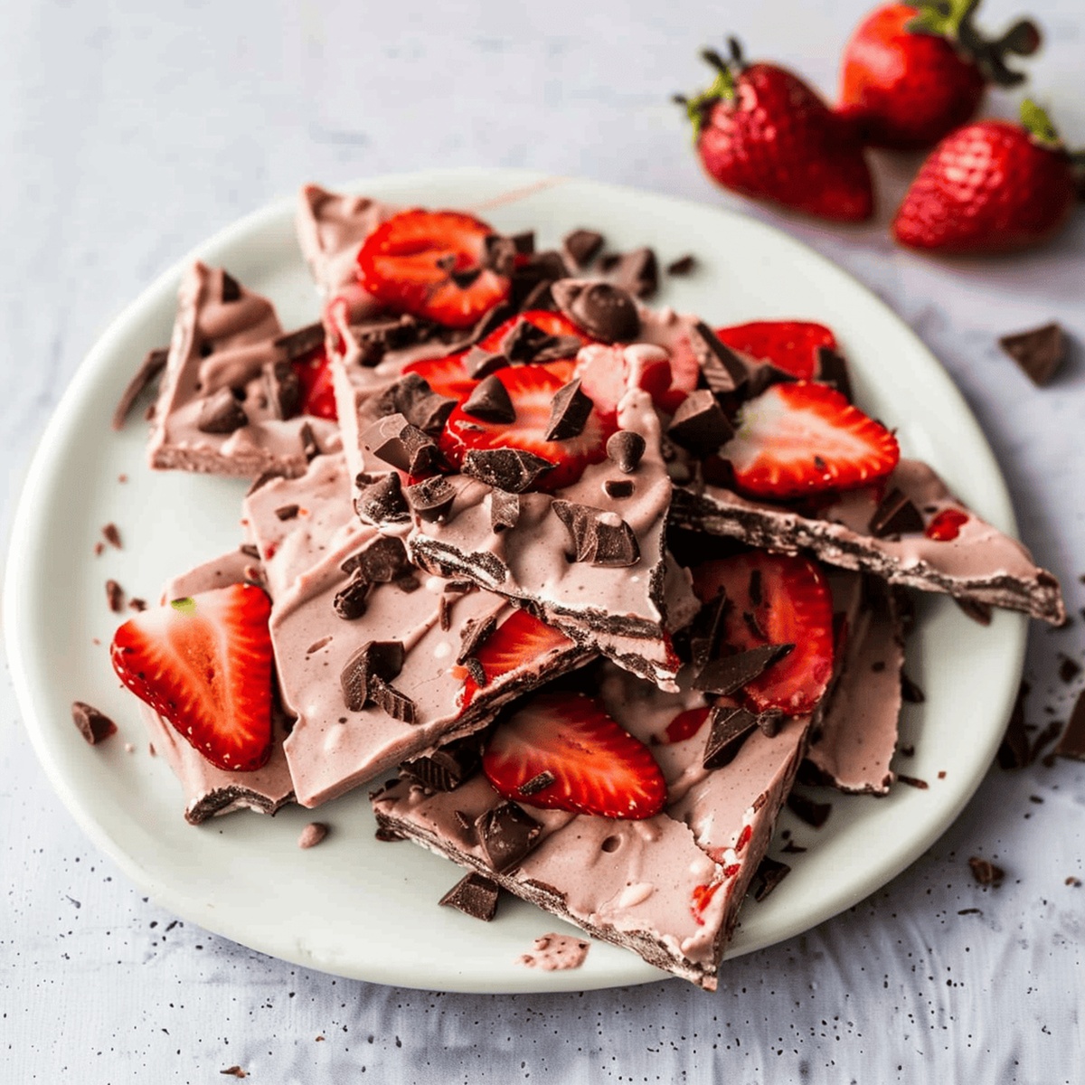Chocolate Strawberry Frozen Yogurt Bark Recipe