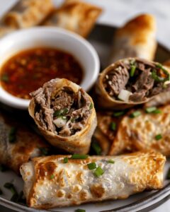 Cheesesteak Spring Rolls Recipe