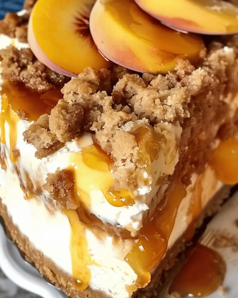 Buttery Peach Crumb Cheesecake Recipe