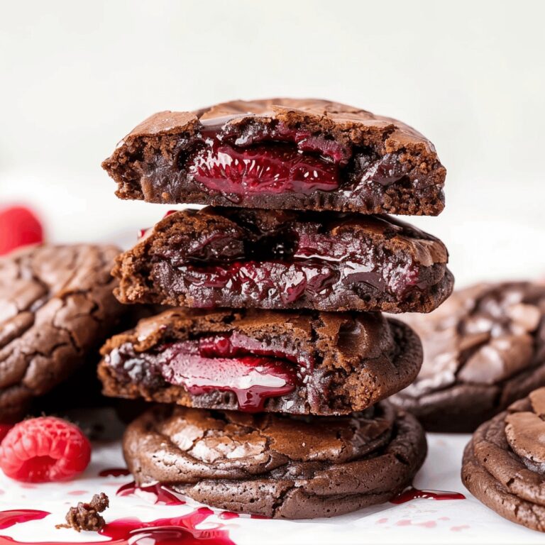 Fudgy Raspberry Stuffed Brownie Cookies Recipe