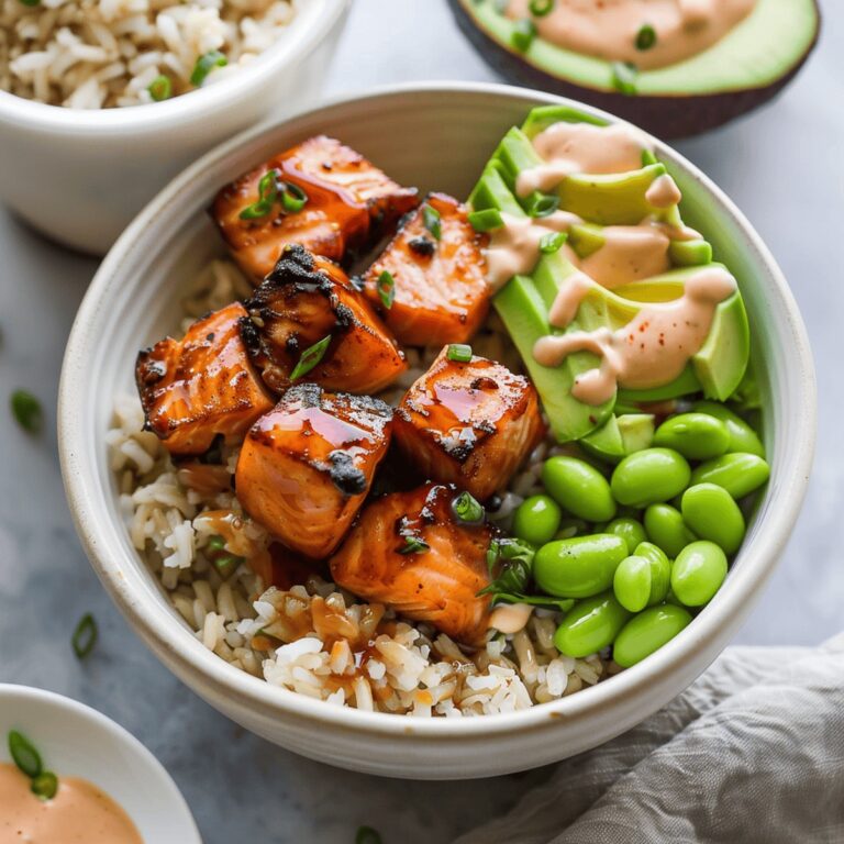 Teriyaki Air Fryer Salmon Bowl Recipe