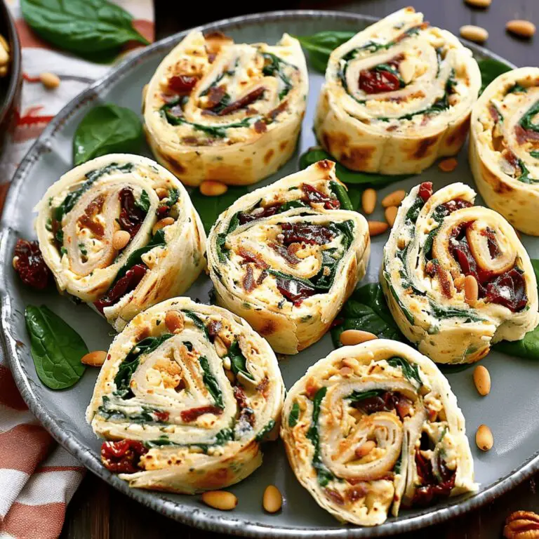 Spinach Goat Cheese Sun Dried Tomato Pinwheels Recipe