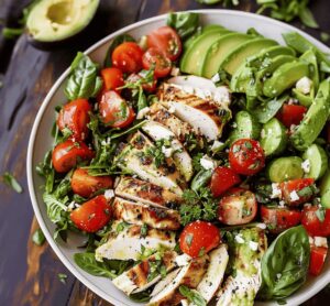 Vibrant Chicken Avocado Caprese Salad Recipe