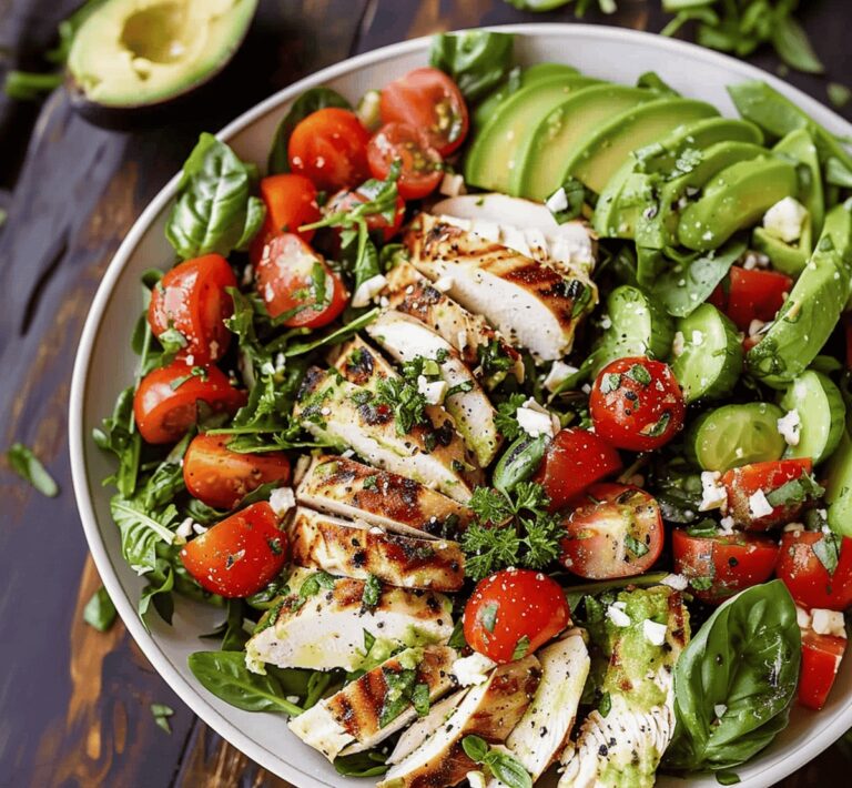 Vibrant Chicken Avocado Caprese Salad Recipe