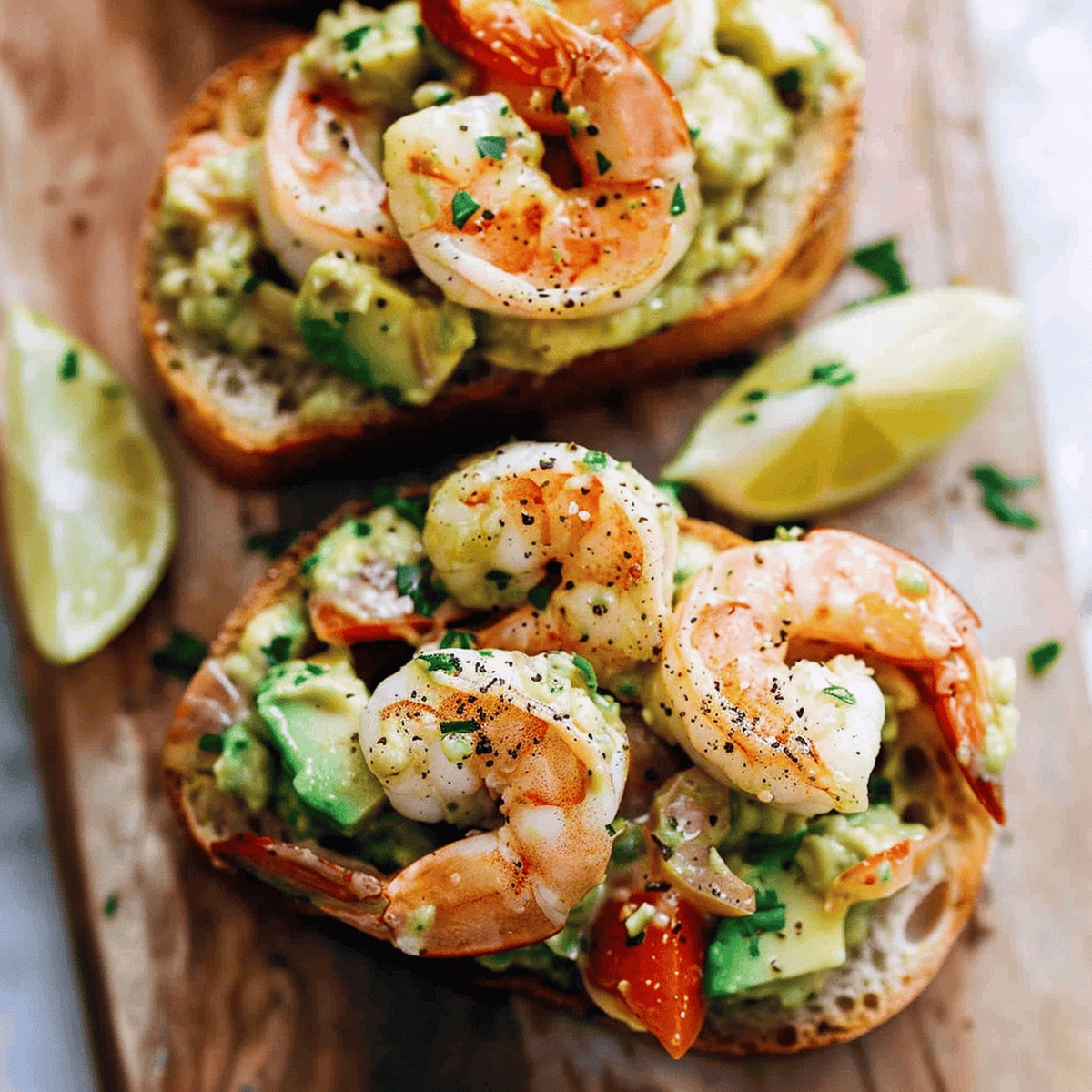 Shrimp And Avocado Garlic Bread Recipe