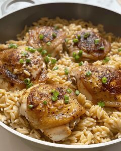 Sour Cream And Onion Chicken Thighs With Orzo Delight Recipe