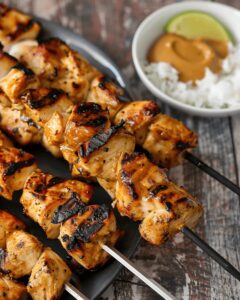 Thai Coconut Chicken Skewers With Peanut Sauce Recipe