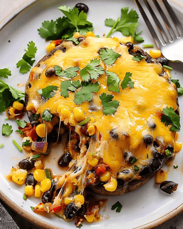 Hearty Black Bean And Corn Portobello Stuffed Mushrooms Recipe