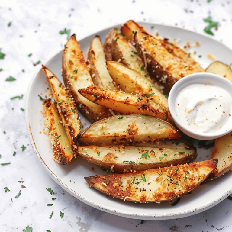 Crisp Garlic Parmesan Potato Wedges Recipe