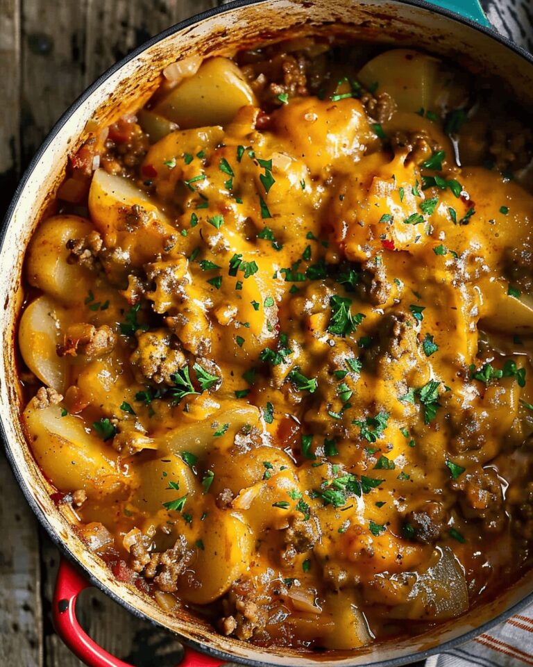 Hearty Cheesy One Pot Beef And Potatoes Recipe