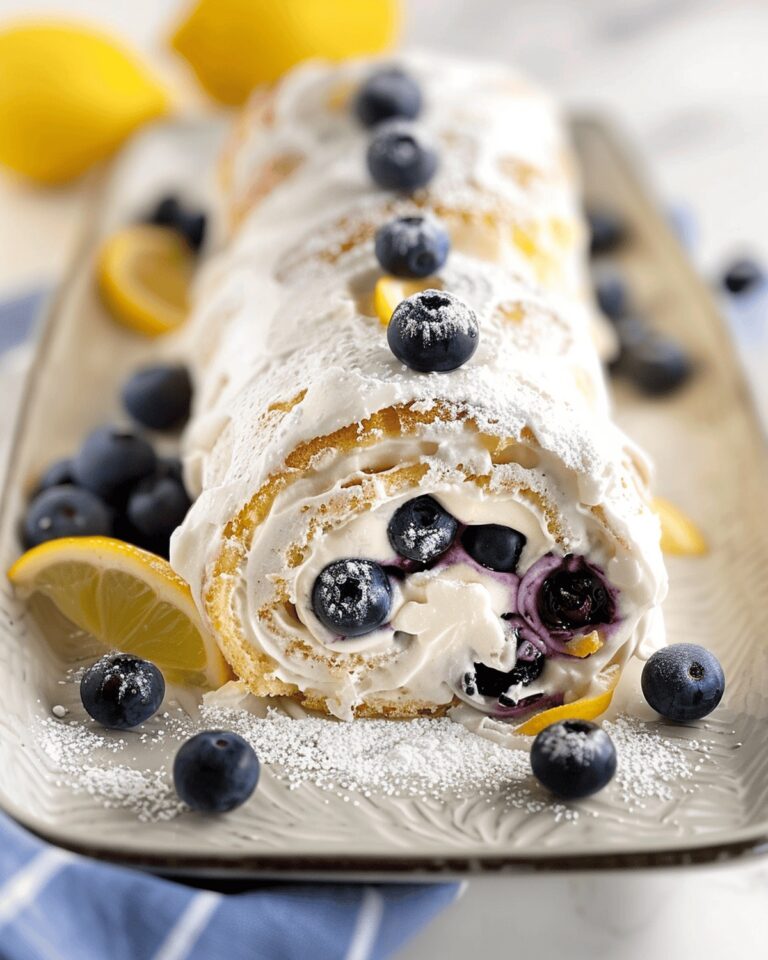 Heavenly Lemon Blueberry Angel Cake Roll Recipe
