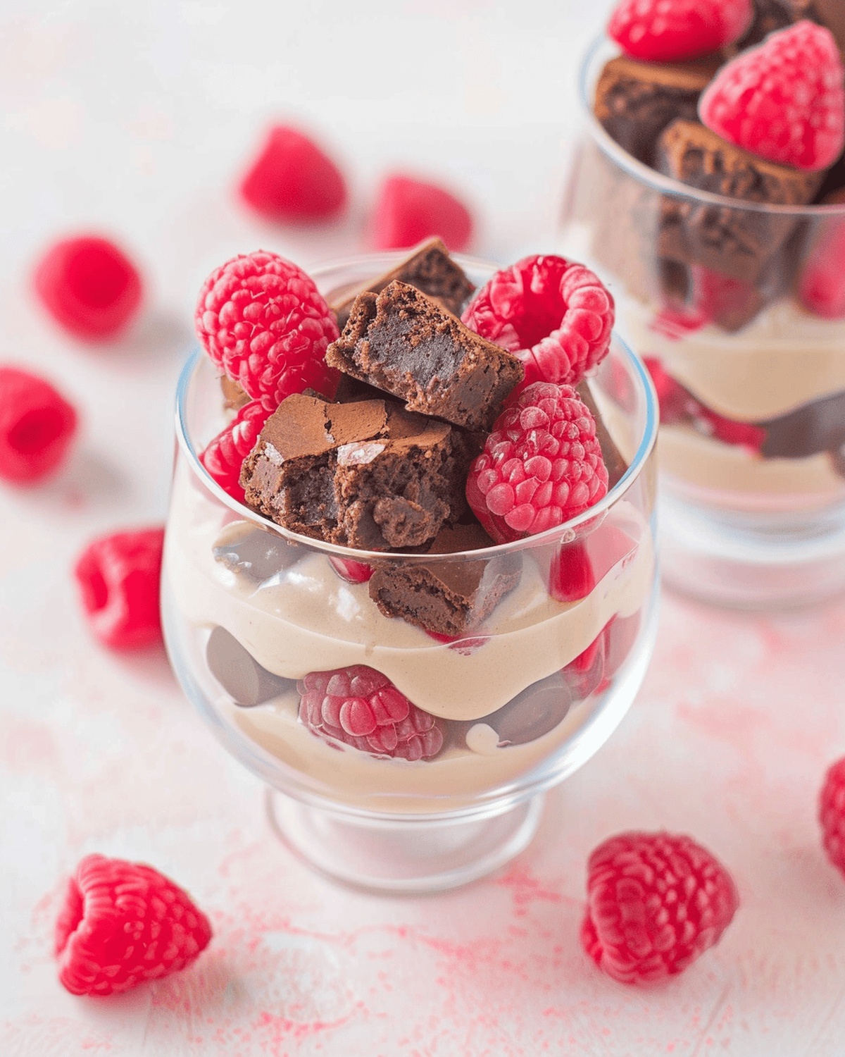 Sinful Raspberry Brownie Parfaits Recipe