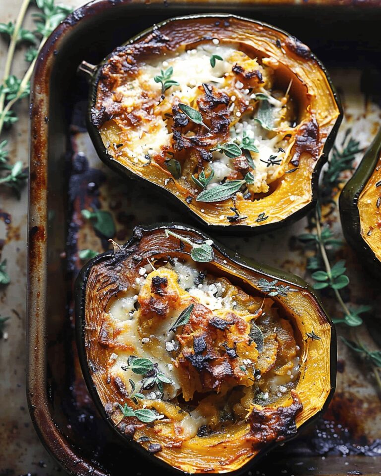 Golden Herb-Cheese Stuffed Acorn Squash Recipe