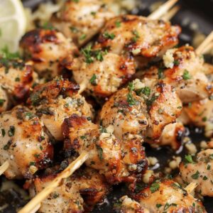Air Fryer Garlic Parmesan Chicken Skewers Recipe