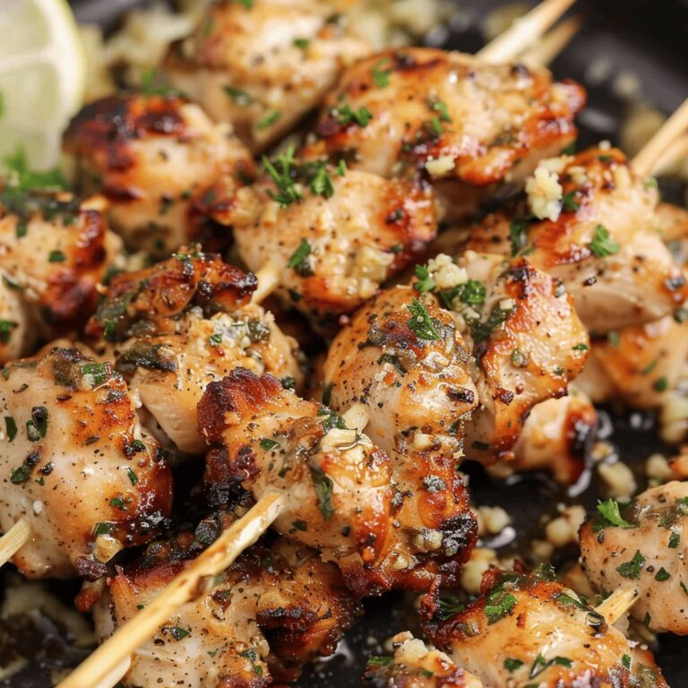 Air Fryer Garlic Parmesan Chicken Skewers Recipe