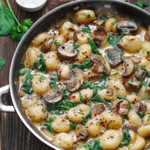 Effortless Spinach and Mushroom Gnocchi Recipe