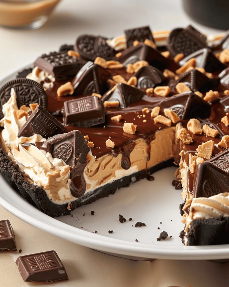 Giant Peanut Butter Chocolate Delight Pie Recipe