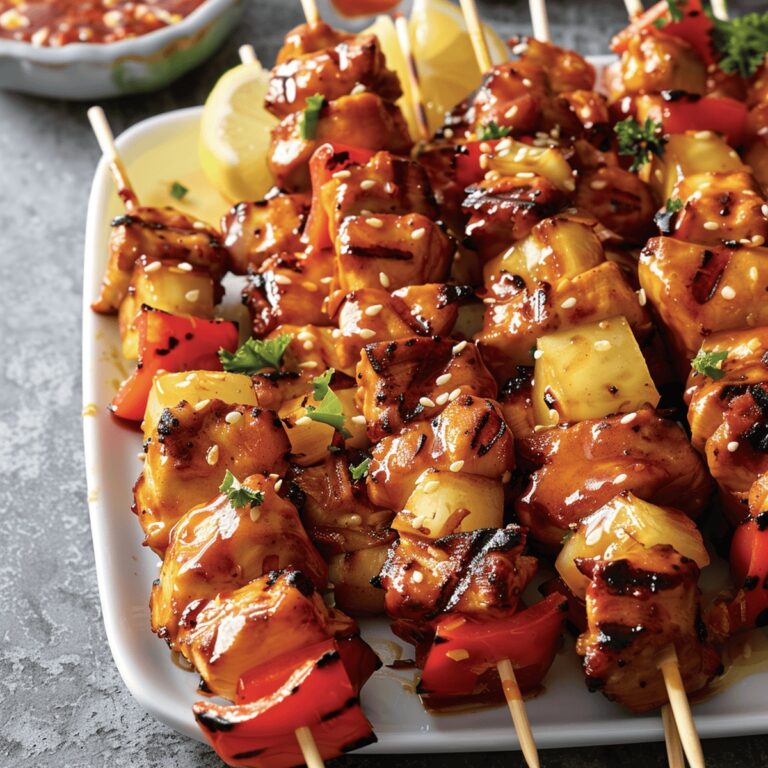 Tropical Hawaiian Chicken Skewers Recipe