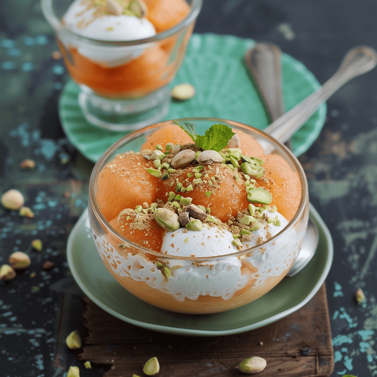 Cantaloupe In Coconut Rose Cream Recipe