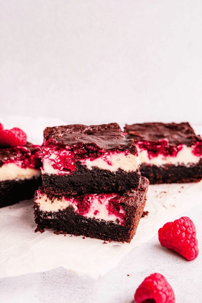 Velvety Raspberry Cheesecake Brownies Recipe