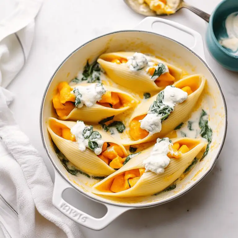 Cheesy Butternut Squash Stuffed Shells Recipe