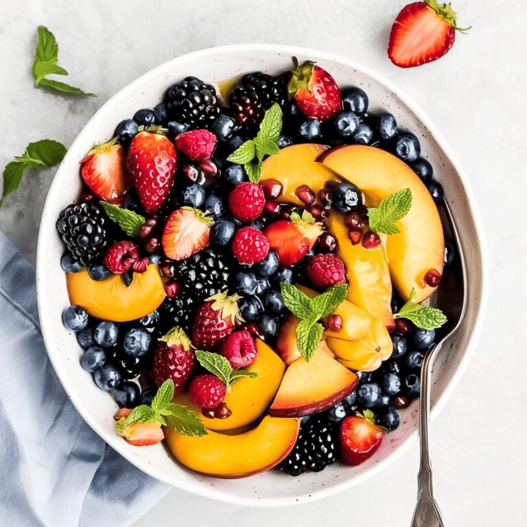 Vibrant Honey Lime Basil Peach Fruit Salad Recipe