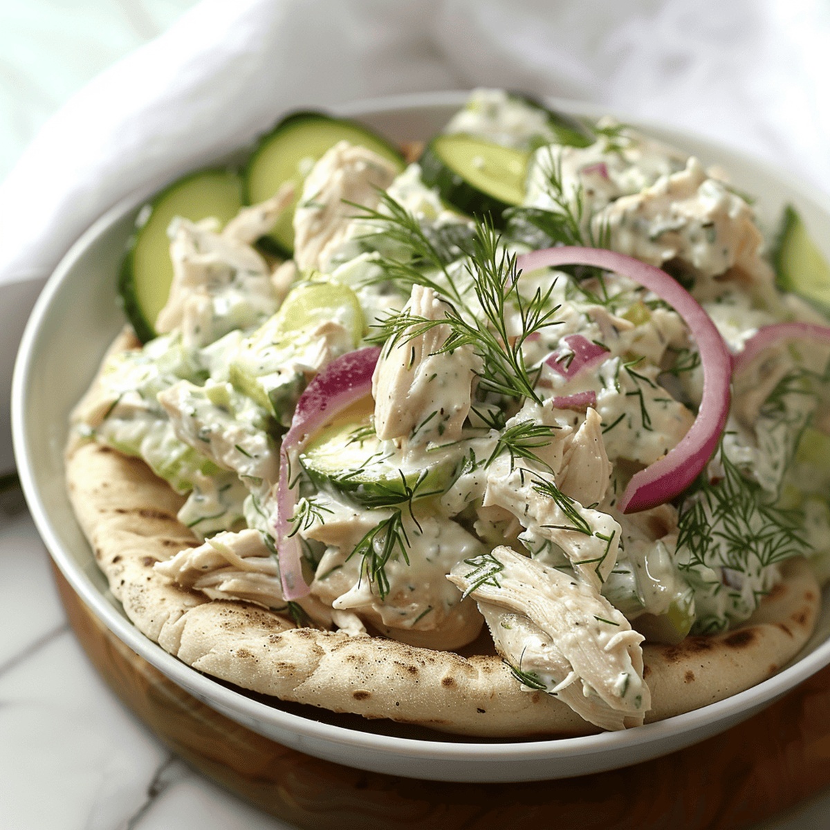 Mediterranean Tzatziki Chicken Salad Recipe