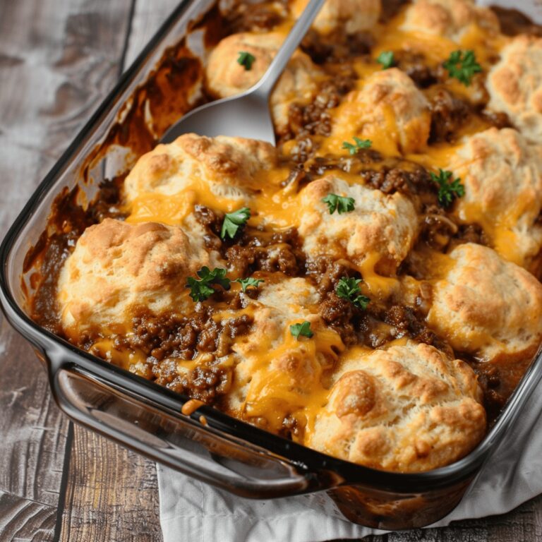 Cheesy Beef & Biscuit Casserole Recipe
