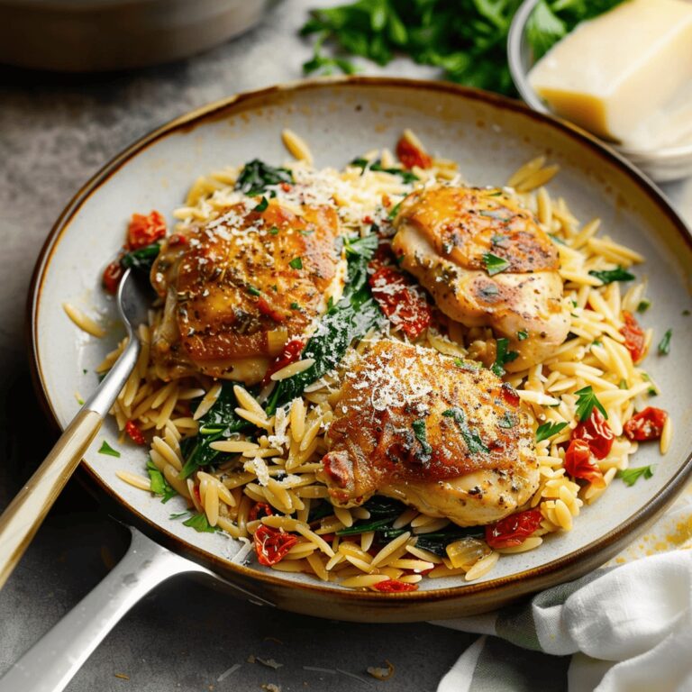 Tuscan Chicken And Orzo Skillet Recipe