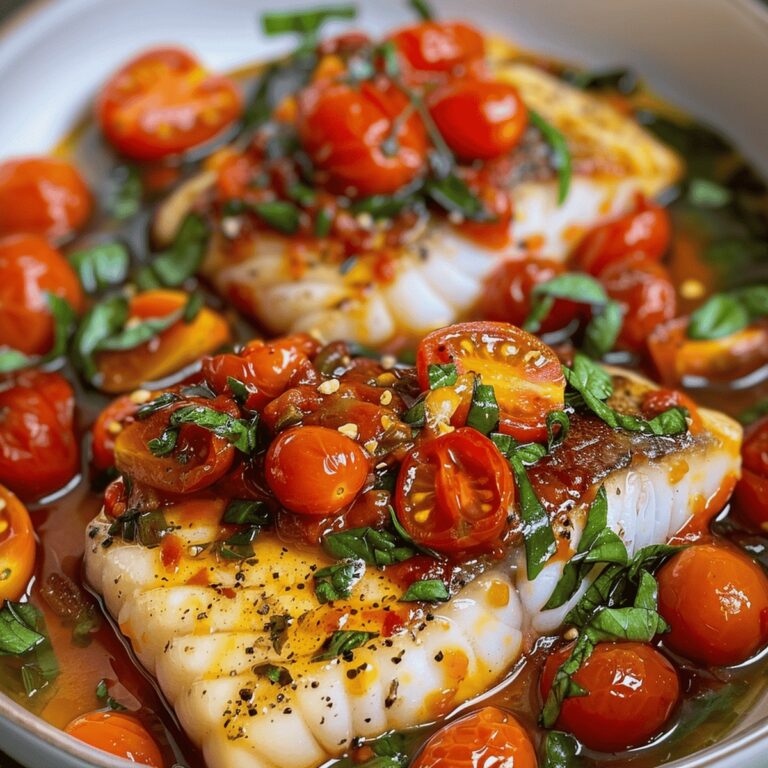 Pan-Seared Mediterranean Cod In Tomato Basil Sauce Recipe