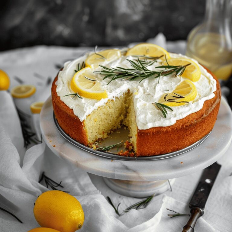 Rustic Lemon Rosemary Olive Oil Cake Recipe