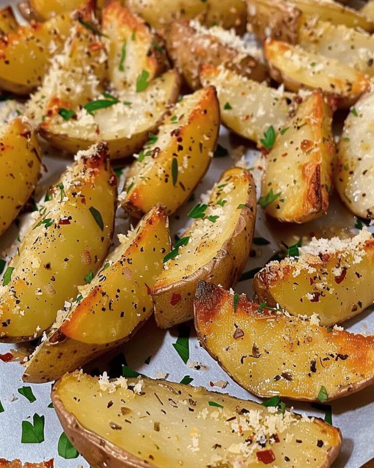 Baked Garlic Parmesan Potato Wedges With A Twist Recipe