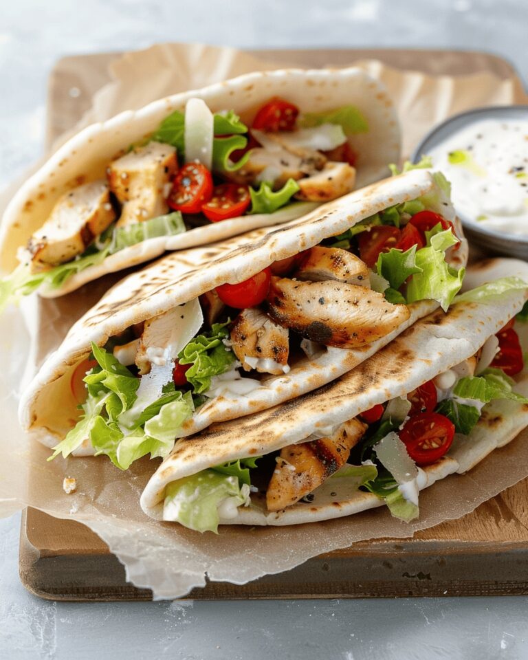 Crispy Chicken Caesar Salad Pitas Recipe