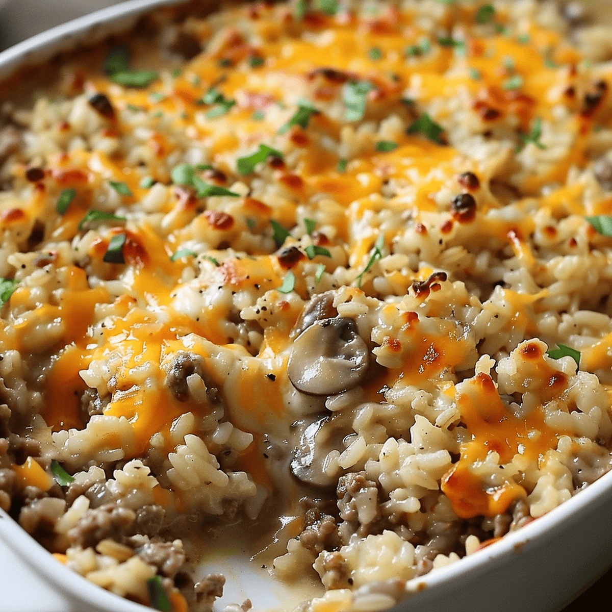 Cheesy Ground Beef And Rice Casserole Recipe