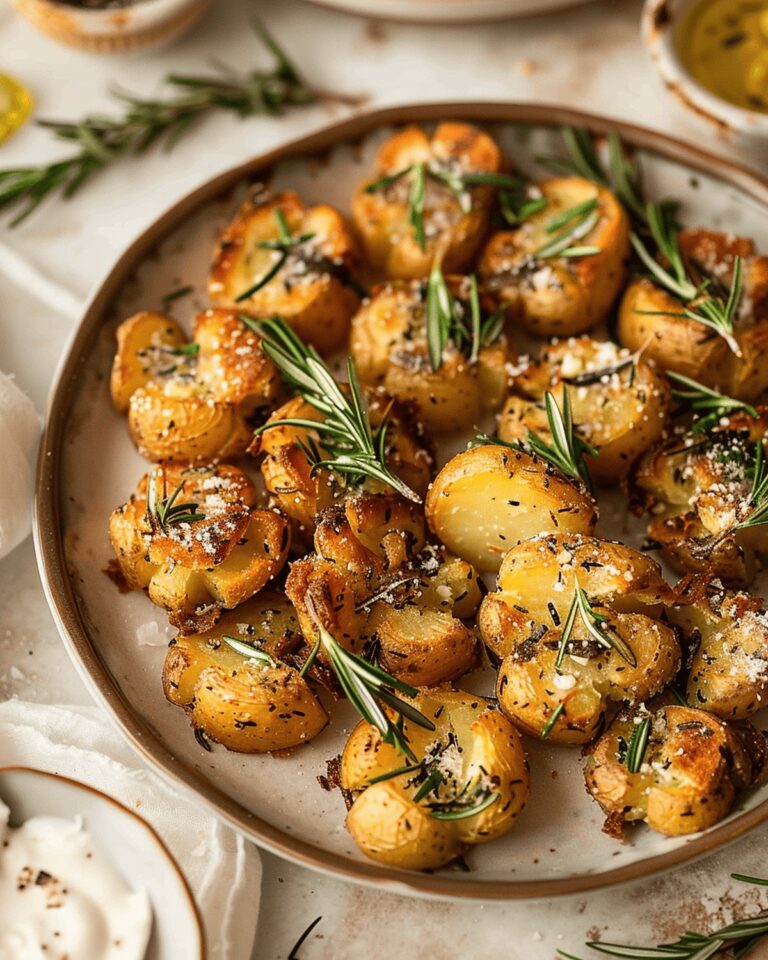 Crispy Rosemary Garlic Smashed Potatoes Recipe