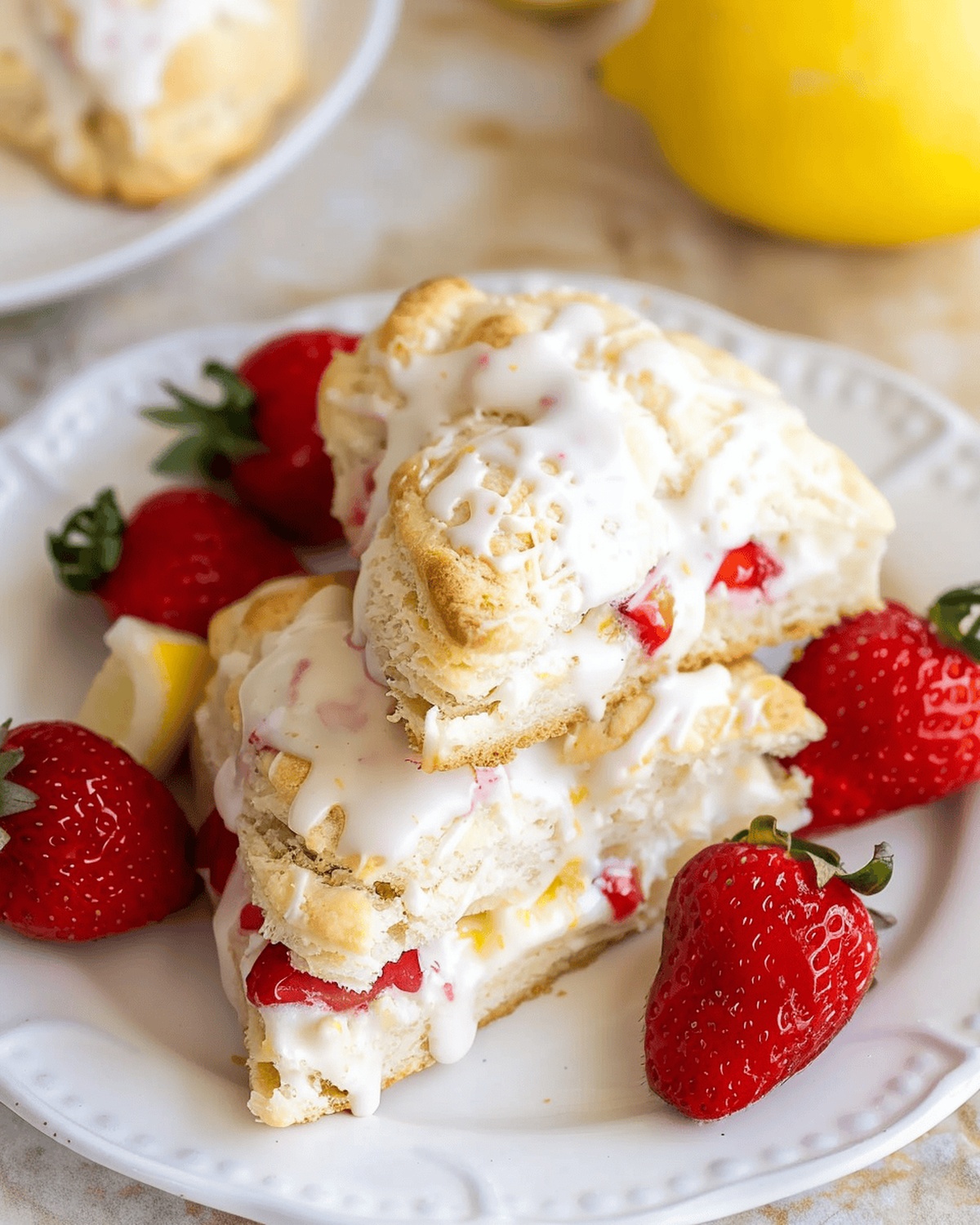 Dreamy Strawberry Lemon Cream Scones Recipe