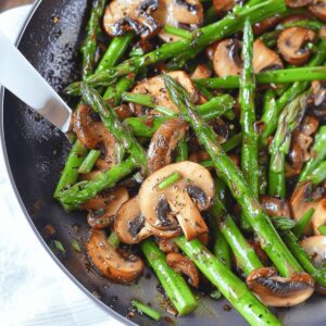 Garlic Sauteed Asparagus And Mushrooms Recipe
