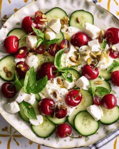 Vibrant Cherry, Cucumber, and Mozzarella Salad Recipe