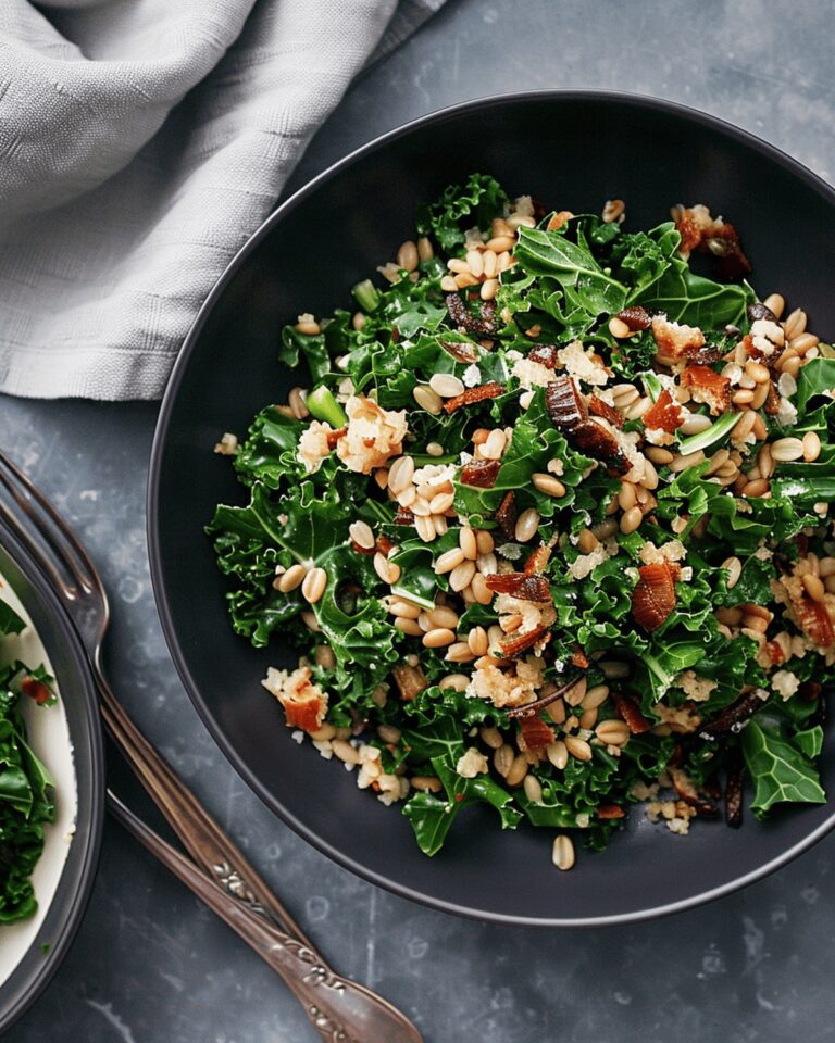 Vibrant Kale & Farro Salad with Sourdough Breadcrumbs Recipe