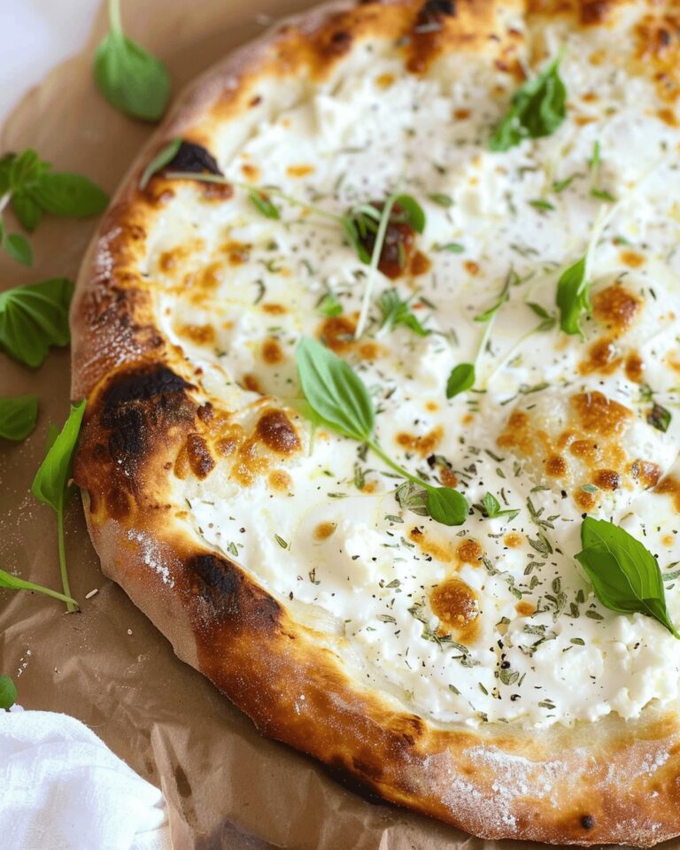 Gourmet White Pizza with Mozzarella and Ricotta Recipe