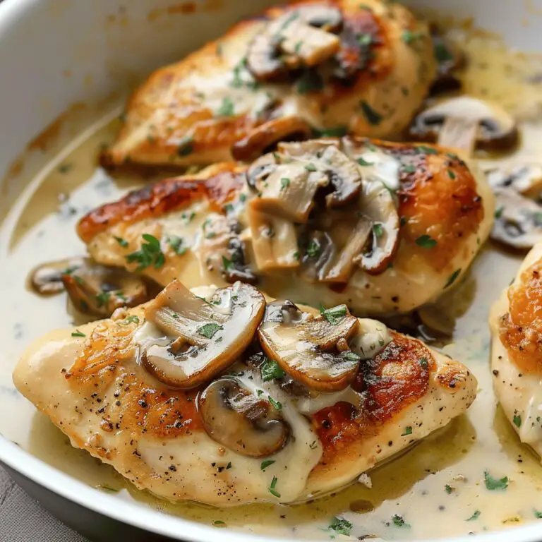 Garlic Butter Mushroom Stuffed Chicken Recipe