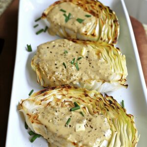 Roasted Cabbage Wedges With Onion Dijon Sauce Recipe