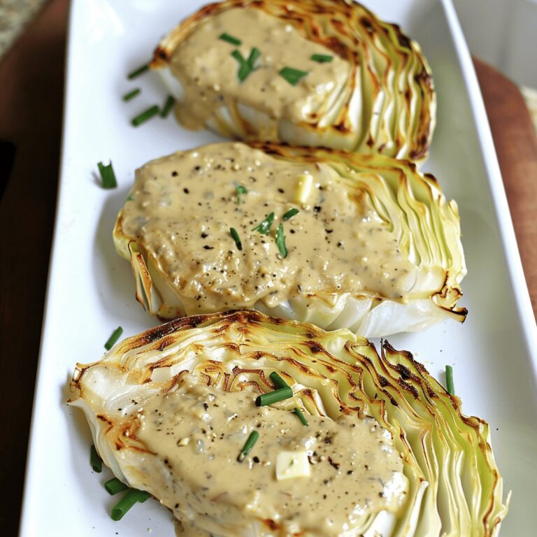 Roasted Cabbage Wedges With Onion Dijon Sauce Recipe