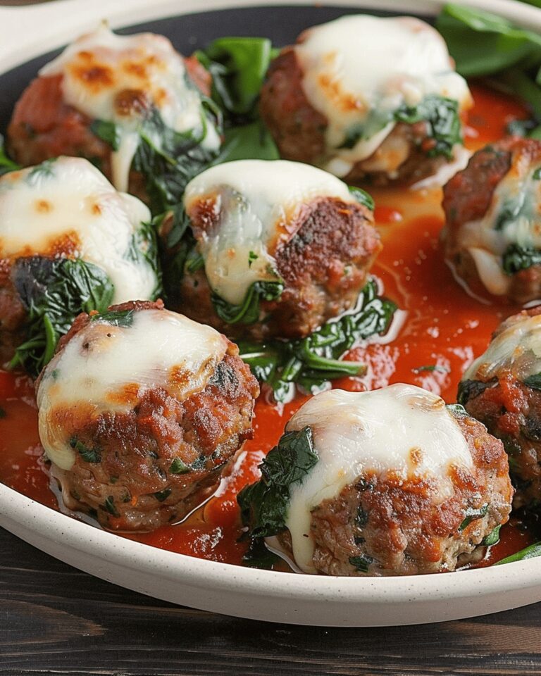Spinach And Mozzarella-Stuffed Meatballs With Garlic Recipe